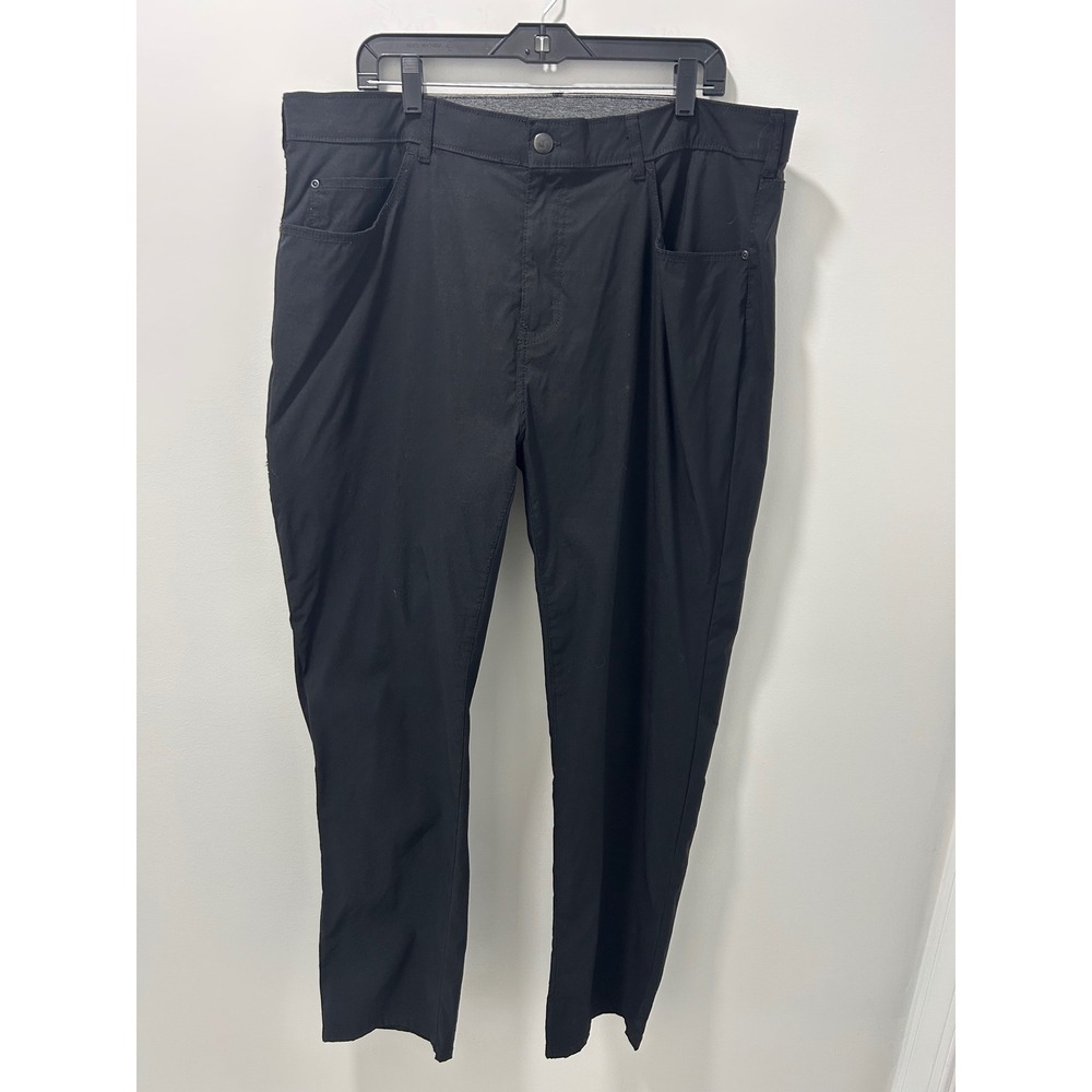 Members Mark Denali Straight Fit Pants Mens 40x32 Black Nylon Spandex Stretch